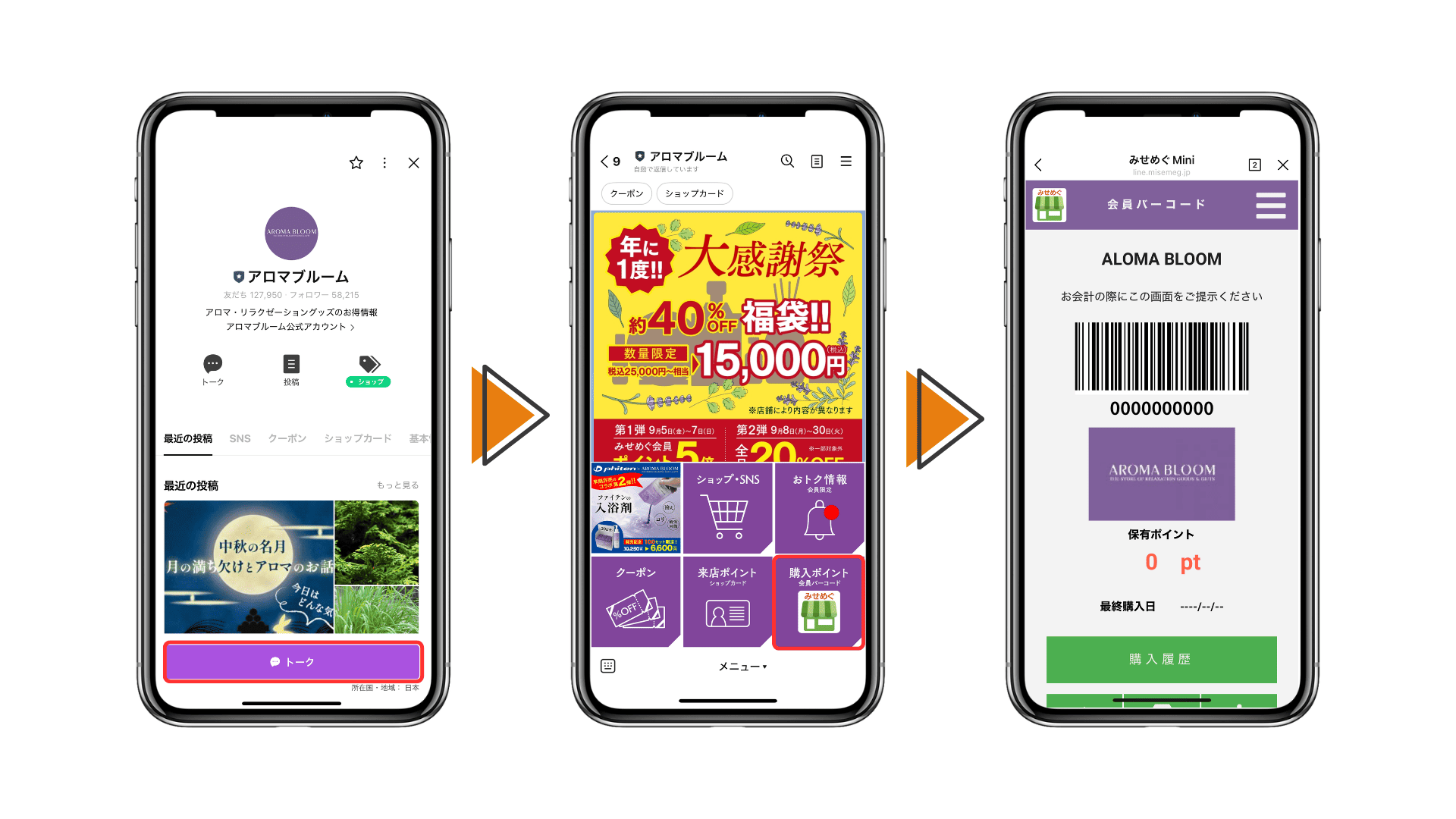 小売り店・専門店「アロマブルーム」様