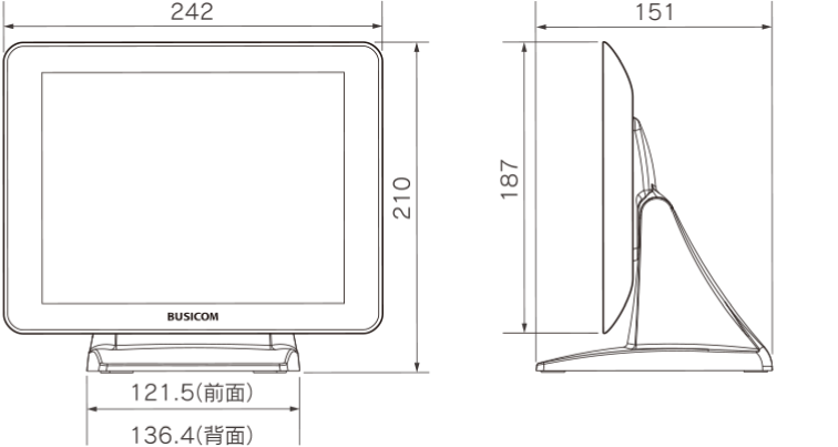 寸法図：BC-SD10TⅡ-S+スタンド