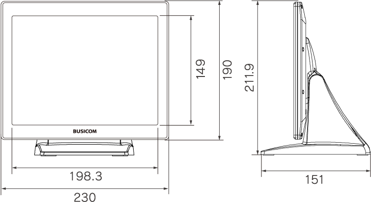 寸法図：BC-SD10TⅡ-RS+スタンド