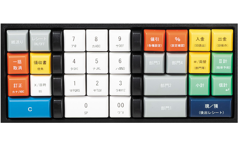 ミスを防ぐカラーキーボード