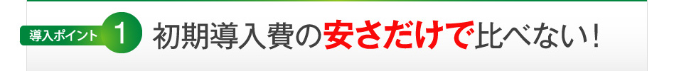 初期導入費の安さだけで比べない！