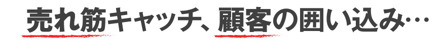 売れ筋キャッチ、顧客の囲い込み