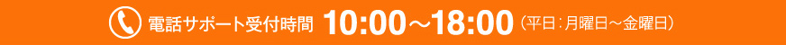 電話サポート受付時間10:00～18:00